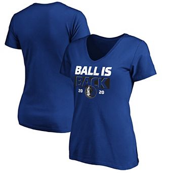 Women's Royal Dallas Mavericks Ball Is Back V-Neck T-Shirt