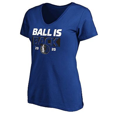 Women's Royal Dallas Mavericks Ball Is Back V-Neck T-Shirt
