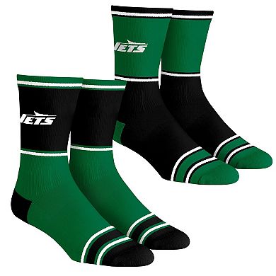 Youth Rock Em Socks New York Jets 2-Pack Color Block Crew Socks Set