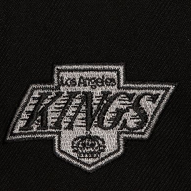 Men's Mitchell & Ness Black Los Angeles Kings Retro Script Colorblock Snapback Hat