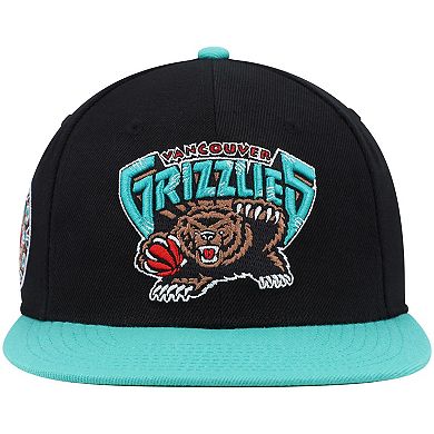 Men's Mitchell & Ness Black/Turquoise Vancouver Grizzlies Hardwood Classics Snapback Hat