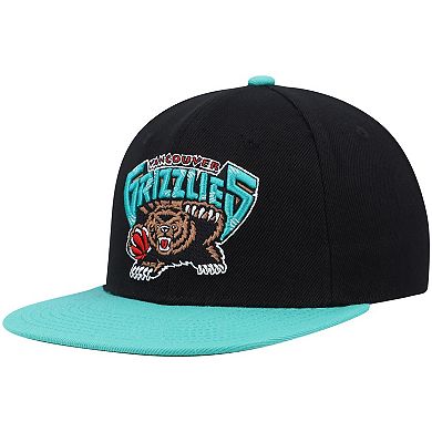 Men's Mitchell & Ness Black/Turquoise Vancouver Grizzlies Hardwood Classics Snapback Hat