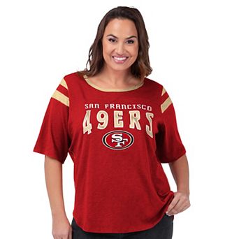 Women's G-III 4Her by Carl Banks Red San Francisco 49ers Plus Size Linebacker T-Shirt