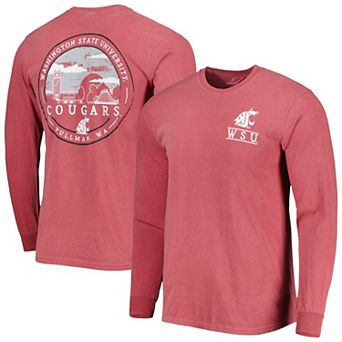 Men's Crimson Washington State Cougars Circle Campus Scene Long Sleeve T-Shirt