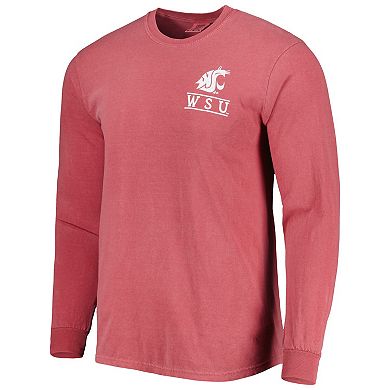 Men's Crimson Washington State Cougars Circle Campus Scene Long Sleeve T-Shirt