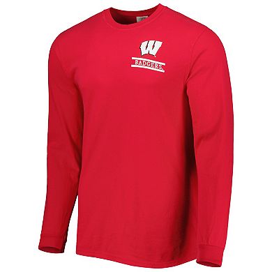 Men's Red Wisconsin Badgers Circle Campus Scene Long Sleeve T-Shirt