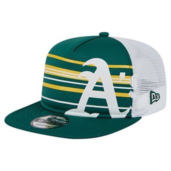 Men's New Era Green Athletics 9FIFTY A-Frame Trucker Snapback Hat