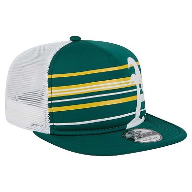 Men's New Era Green Athletics 9FIFTY A-Frame Trucker Snapback Hat