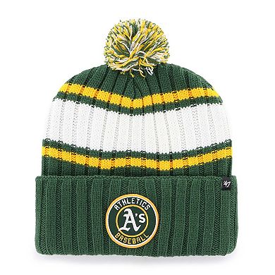 Men's '47 Green Oakland Athletics Plateau Cuffed Knit Hat with Pom