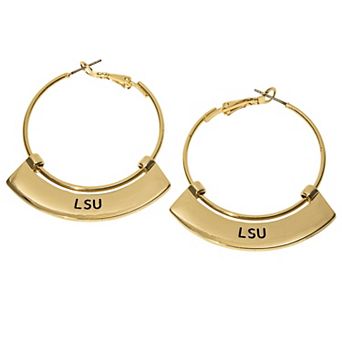 LSU Tigers Weller Gold Hoop Earrings