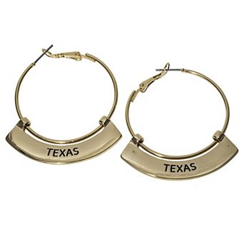 Texas Longhorns Weller Gold Hoop Earrings