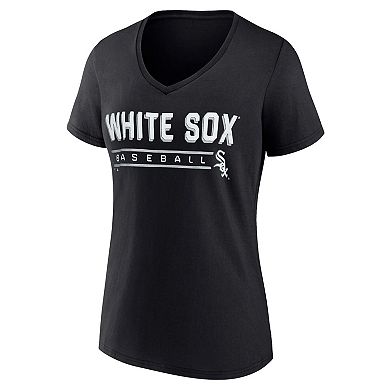 Women's Fanatics Black Chicago White Sox One & Only V-Neck T-Shirt