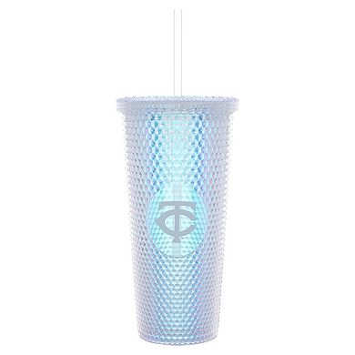 Minnesota Twins 24oz. Iridescent Studded Travel Tumbler with Straw
