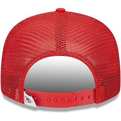 Youth New Era Red Kansas City Chiefs Main Trucker 9FIFTY Snapback Hat