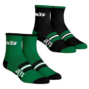 Youth Rock Em Socks New York Jets 2-Pack Multi Stripe Quarter Socks Set
