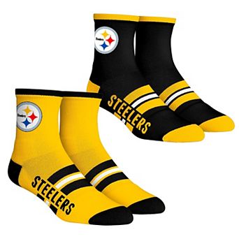 Youth Rock Em Socks Pittsburgh Steelers 2-Pack Multi Stripe Quarter Socks Set
