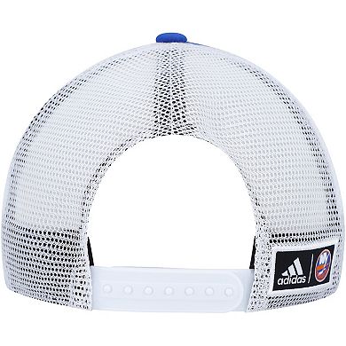 Men's adidas Royal/White New York Islanders Team Plate Trucker Snapback Hat