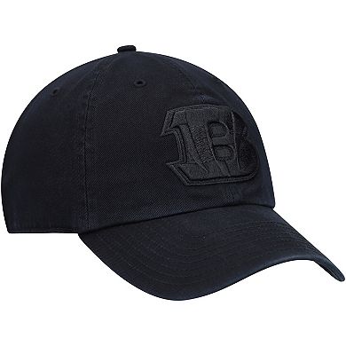 Men's '47 Black Cincinnati Bengals Team Tonal Clean Up Adjustable Hat