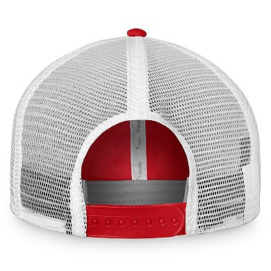 Men's Fanatics Red/White Washington Capitals Core Primary Logo Trucker Adjustable Hat