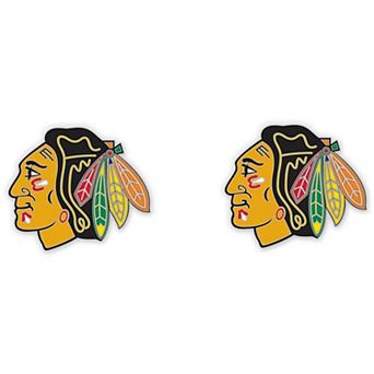 WinCraft Chicago Blackhawks Post Logo Earrings