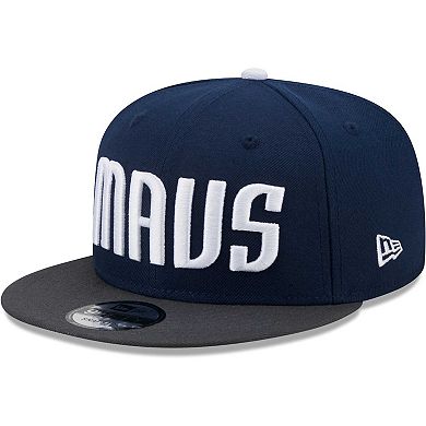Men's New Era Navy/Gray Dallas Mavericks Jersey Hook Statement Edition 9FIFTY Snapback Hat