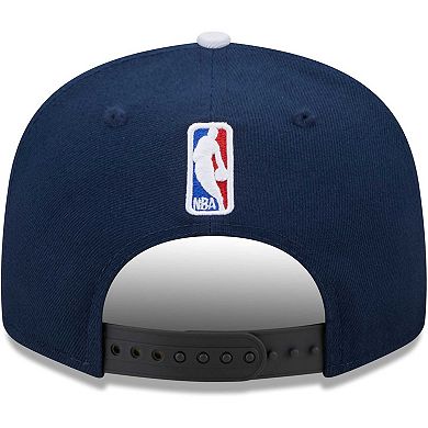 Men's New Era Navy/Gray Dallas Mavericks Jersey Hook Statement Edition 9FIFTY Snapback Hat