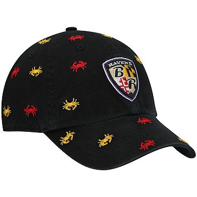 Women's '47 Black Baltimore Ravens Confetti Clean Up Adjustable Hat