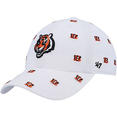 Women's '47 White Cincinnati Bengals Confetti Clean Up Adjustable Hat