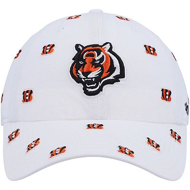 Women's '47 White Cincinnati Bengals Confetti Clean Up Adjustable Hat