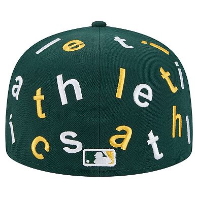 Men's New Era Green Oakland Athletics Team Confetti 59FIFTY Fitted Hat