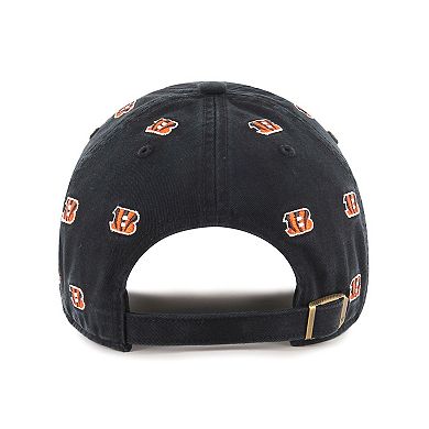 Women's '47 Black Cincinnati Bengals Confetti Clean Up Adjustable Hat