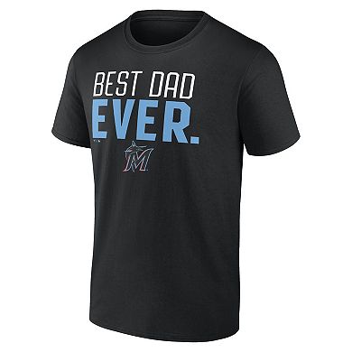 Men's Black Miami Marlins Best Dad Ever T-Shirt