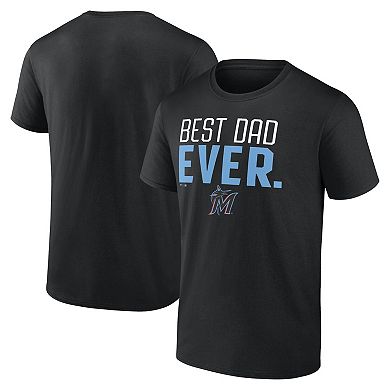 Men's Black Miami Marlins Best Dad Ever T-Shirt
