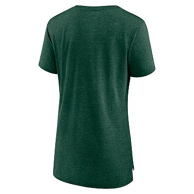 Women's Green Athletics Weathered Official Logo Tri-Blend T-Shirt