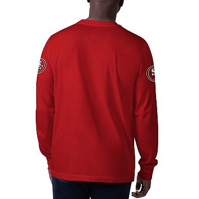 Men's Starter Scarlet San Francisco 49ers Clutch Hit Long Sleeve T-Shirt
