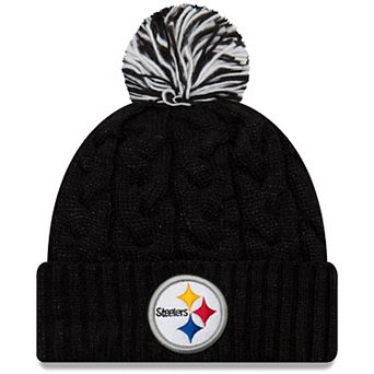 Women's New Era Black Pittsburgh Steelers Cozy Cable Cuffed Knit Hat