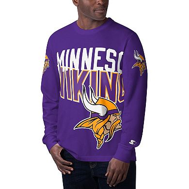 Men's Starter Purple Minnesota Vikings Clutch Hit Long Sleeve T-Shirt