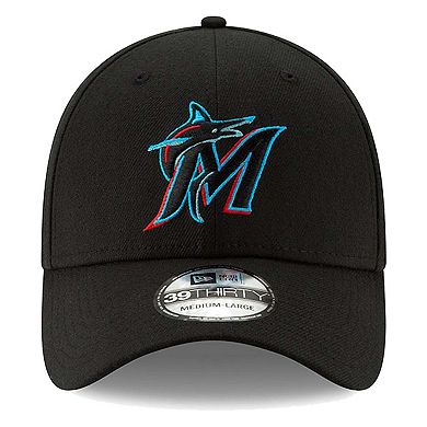 Men's New Era Black Miami Marlins 2019 Team Classic 39THIRTY Flex Hat
