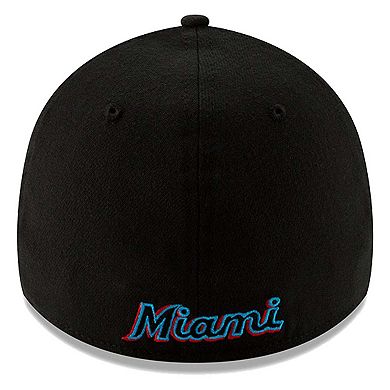 Men's New Era Black Miami Marlins 2019 Team Classic 39THIRTY Flex Hat
