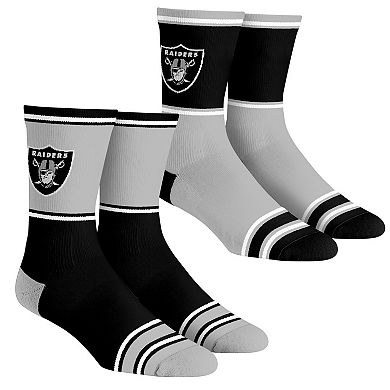 Youth Rock Em Socks Las Vegas Raiders 2-Pack Color Block Crew Socks Set
