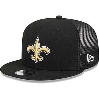 Youth New Era Black New Orleans Saints Main Trucker 9FIFTY Snapback Hat