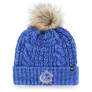 Women's '47 Blue Vancouver Canucks Logo Meeko Cuffed Knit Hat with Pom