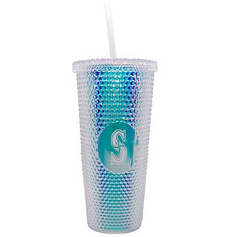 Seattle Mariners 24oz. Iridescent Studded Travel Tumbler with Straw