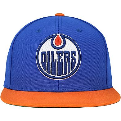Men's Mitchell & Ness Blue Edmonton Oilers Core Team Ground 2.0 Snapback Hat