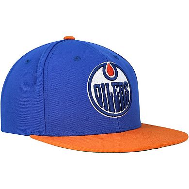 Men's Mitchell & Ness Blue Edmonton Oilers Core Team Ground 2.0 Snapback Hat