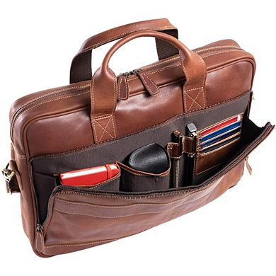 KSIZUIS Unisex 16" Leather Laptop Messenger - Professional Satchel Briefcase for Office