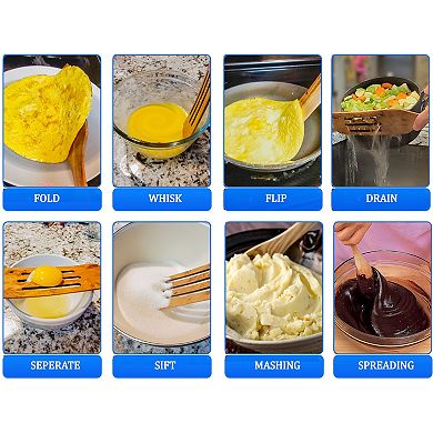 Natural Teak Wood Spatulas 5pc Multifunctional Heat & Moisture Resistant for Versatile Cooking