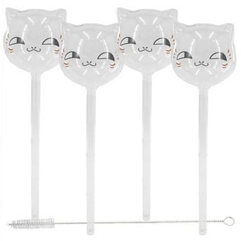 Cat Shaped Glass Self Watering Globes - 4 Pack Automatic Plant Waterer for Indoor Outdoor Pots
