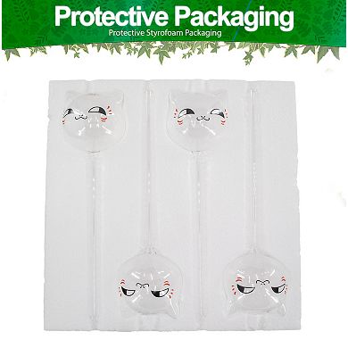 Cat Shaped Glass Self Watering Globes - 4 Pack Automatic Plant Waterer for Indoor Outdoor Pots