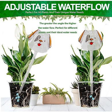 Puppy Dog Self Watering Globes Glass Plant Waterers Up to 2 Weeks, 4 Pack